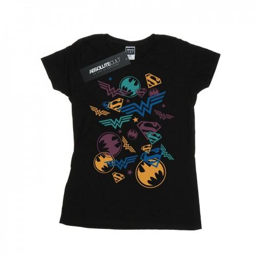 

DC Comics Womens/Ladies Justice League Floating Icons Cotton T-Shirt XXL білий