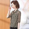 Women's 2026 Summer Floral Chiffon Top - Seven-Sleeved, Loose Fit, Versatile Style