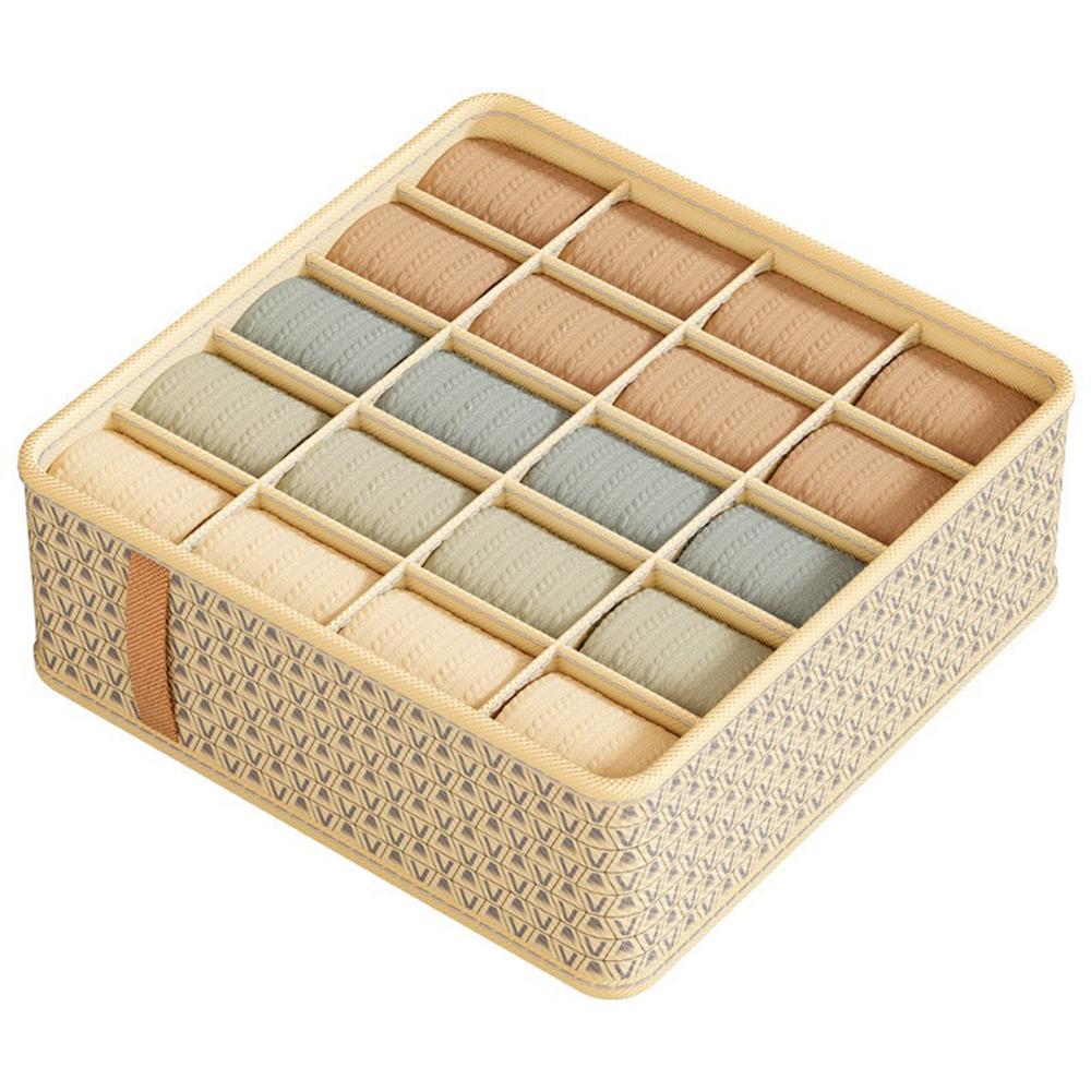 Multi Grid Underwear Sock Storage Box Closet Storage Box with Dividers Foldable Wardrobe Shelf Organizer