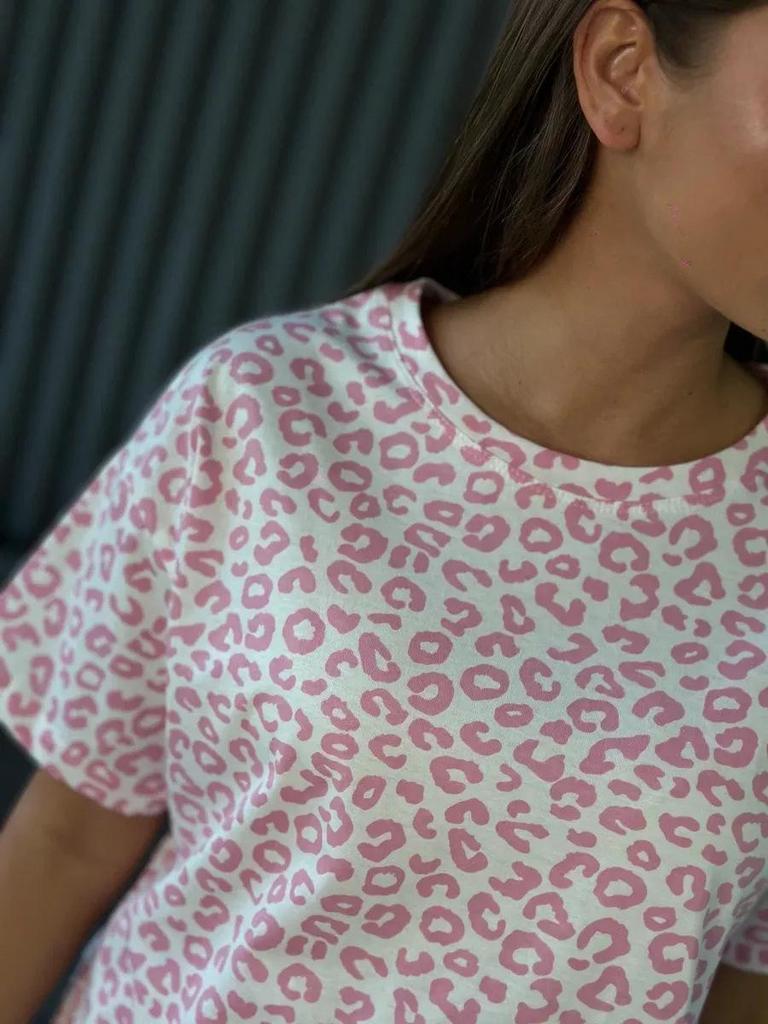 2025 Leopard Print Short Sleeve Pajama Set – Fashionable Homewear & Outdoor Wear