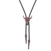 Golden Ties for Men American Cowboy Garment Accessory Tie Adjustable Bull Head Western Cowboy Bolo Tie Pendant Necklace