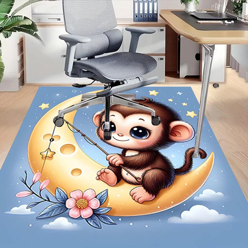 1PC Monkey Star Non-Slip Floor carpet, suitable for Office, bedroomand playrooms. It can also be used as a sofa footrest cover-T82