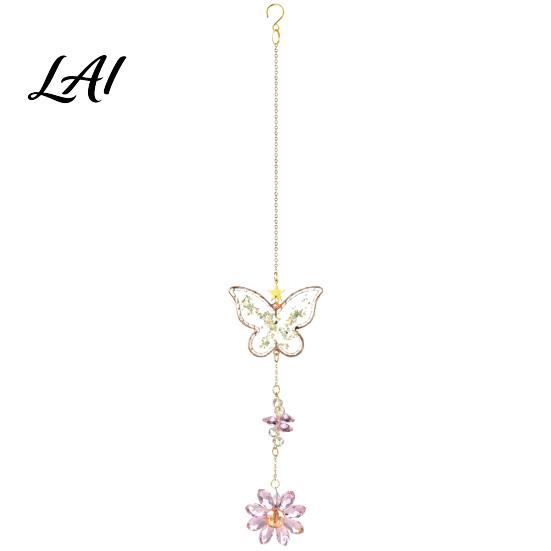 Birthday Gift for Her Butterfly Faux Crystals Suncatcher with Hook Hanging Sun Catcher Windows Sparkling Wind Glass Prism Decoration Chimes