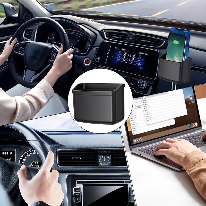 Car Seat Storage Box Multifunction Car Side Pocket 2 Compartments Car Organizers And Storage With Phone Charging Hole Car