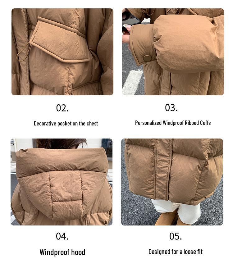 2026 Extra Thick Plus Size 300 Jin Long Down Jacket for Women - Loose Fit, Fat MM, Commuting Style