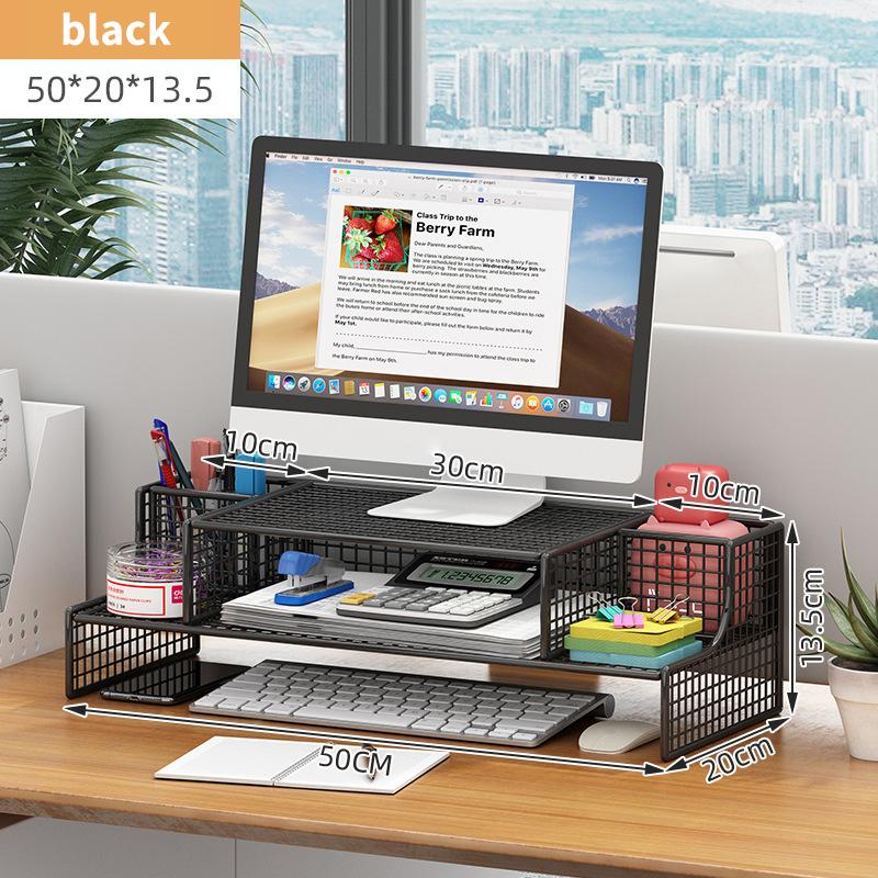 Computer Monitor Stand Elevated Hollow Cooling Laptop Rack Desktop Storage Holder Home Office Desk Computer Keyboard Organizer