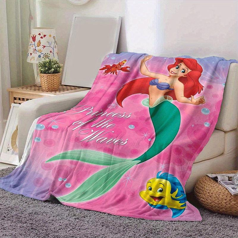 1pc Mermaid Printing Blanket - Soft, All-Season Throw for Living Room, Bedroom,Personalized Gift with Adorable Cartoon Design