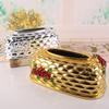 European tissue box, paper box, home living room creative rose paper box, desktop high-end light luxury napkin paper box