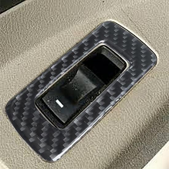 2Pcs Carbon Fiber Interior Rear Window Control Cover Trim For Chrysler 300 300C