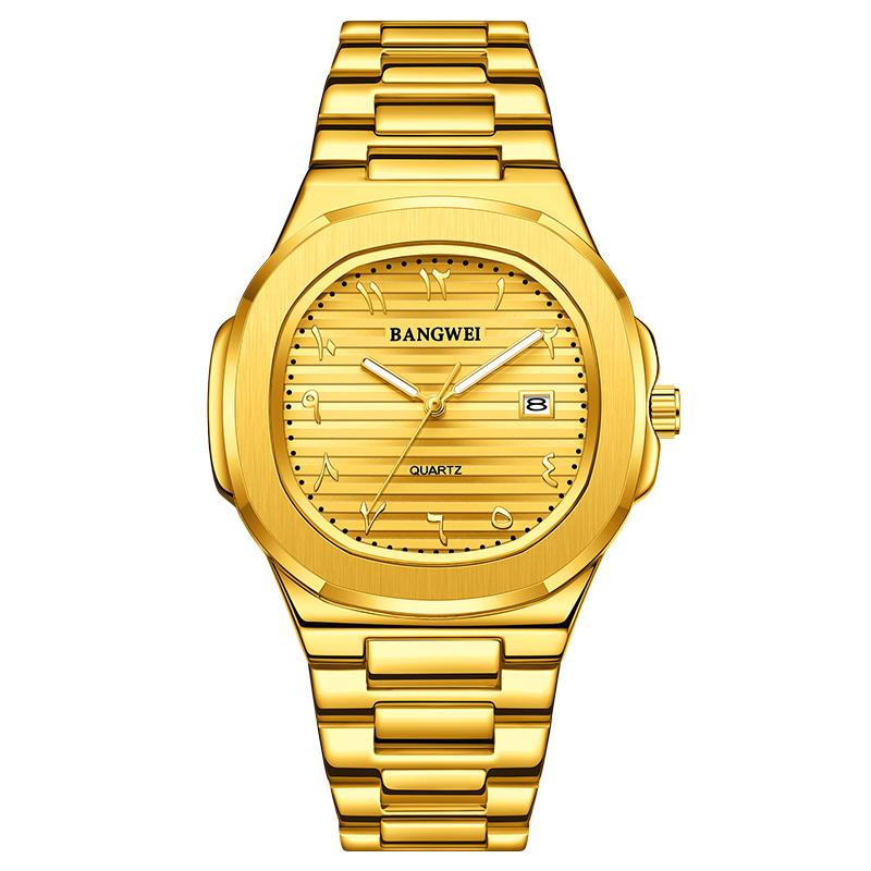 LIGE New Luxury Men Quartz Watches BANGWEI Brand Waterproof Automatic Date Watch Man Stainless Steel Sport Chronograph Watch for Men Clock