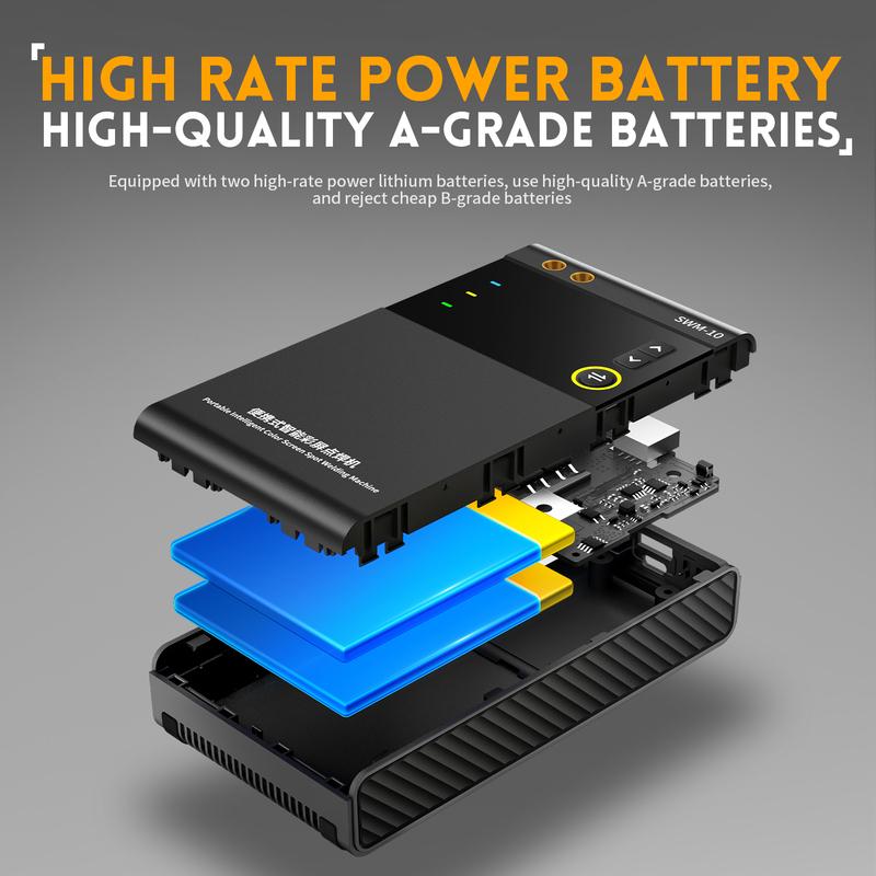 FNIRSI SWM-10 Saldatrice a Punti Portatile a Batteria Mini Saldatrice Fai-da-te Strumento di Saldatura per Pacco Batteria 18650 5000mAh Saldabile 0,25 mm