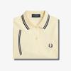 [G3600] Women'S Twin Tip Fred Perry Shirt - Ice Cream/French Navy Afpf2413600-U80