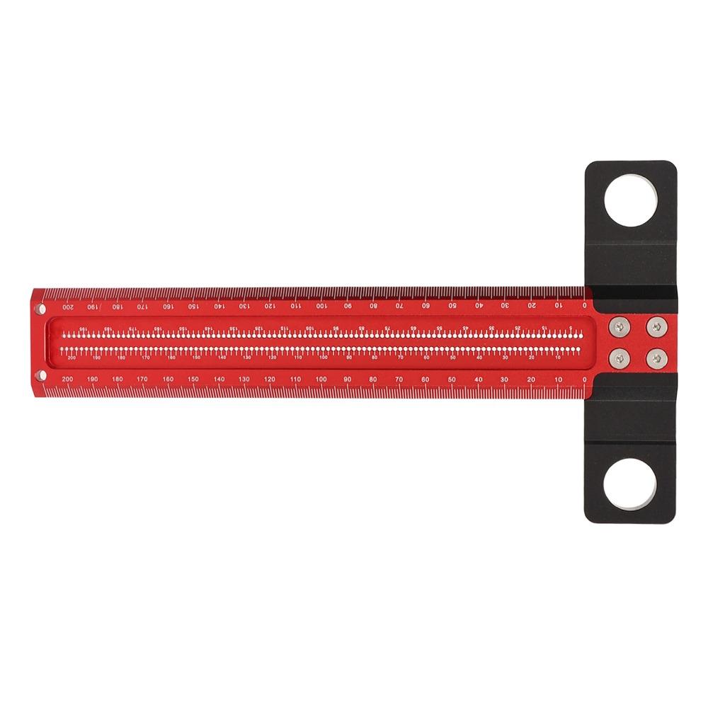 Red Black Carpenter Square Ruler Clear Scale Precision Measuring Tool DIY Projects