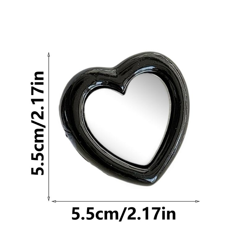 Regulowany Uchwyt na Telefon z Motywem Miłości z Wbudowanym Lusterkiem, Mały w Kształcie Serca, Rozkładana Podstawka do Łatwych Poprawek Makijażu