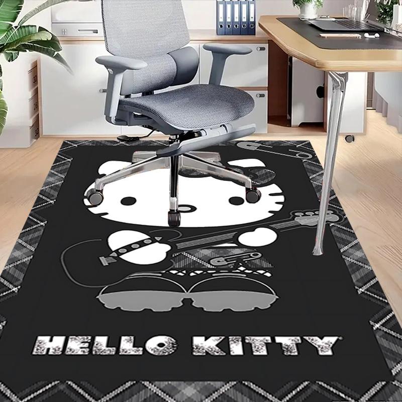 1pc Hello Kitty Home Office, Durable Polyester Floor Mat with Easy, Office Decor, Urban Style, Nonslip Backing, Highquality Fabric