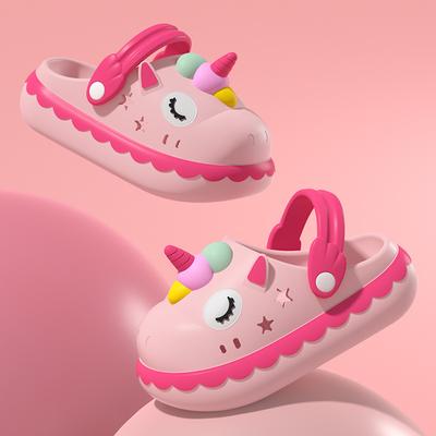 Klapki dziecięce z jednorożcem, kapcie dziewczęce, buty letnie chłopięce, buty plażowe księżniczki dla małych dziewczynek, antypoślizgowe, do domu