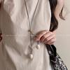 Green Wooden Round Bead Long Necklace Pendant Rope Women's Mori Retro Design Sweater Chain Niche Neck Accessories