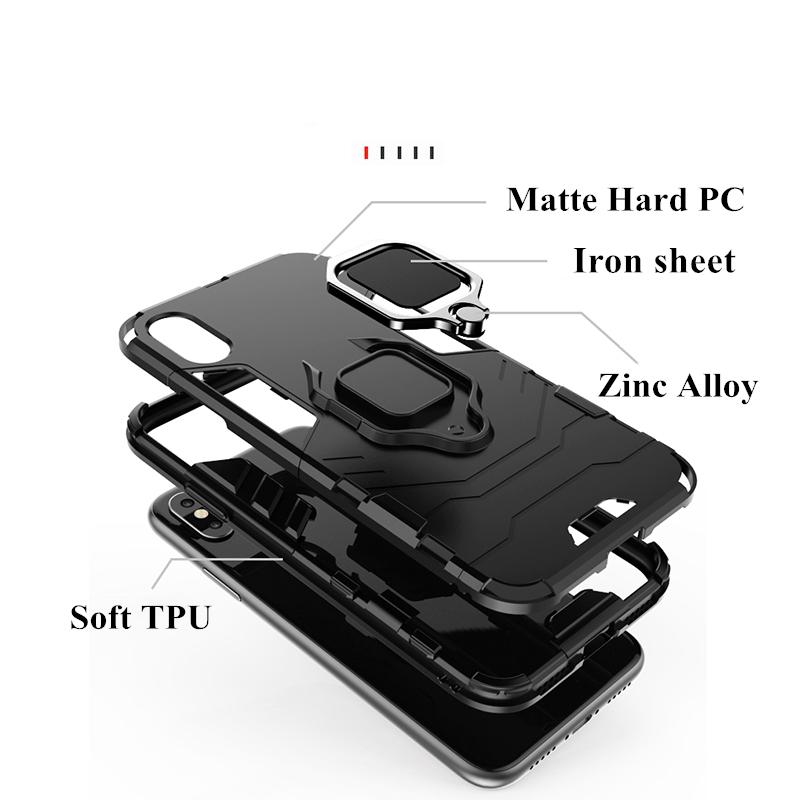 For Huawei Honor 20 Case Matte Matel Finger Ring Kickstand Hard Phone Bag Case For Huawei Honor 20 Pro Cover For Honor 20 Lite
