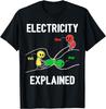 Electricity Explained Ohm Volt Amp Funny Electrician Graphic T-Shirt Short Sleeve Crewneck Cotton Tee