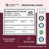 Carbamide Forte Resveratrol 250mg with Grape Seed Extract 60 Veg Capsules Pack of 1 for Heart and Cognitive Support