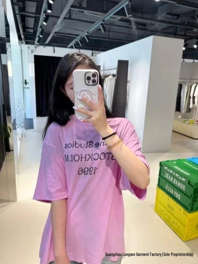 Women's Retro 1996 AC Dip-Dyed Digital Print Loose Sun Protection T-Shirt