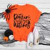 Boozin with My Witches Halloween Wine Graphic T Shirts Happy All Saints Day Woman Man Cotton Tshirt Autumn Festival Tops Tee