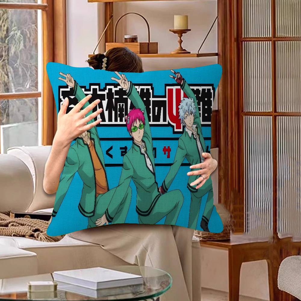 Saiki K Japanese Anime 45*45cm Cushion Cover Pillow Cover Decor Pillowcase Home Pillowcase For Couch Pillow