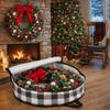 Stackable Plaid Christmas Wreath Storage Bag Waterproof Large Capacity Wreath Storage Container with Zipper and Handles