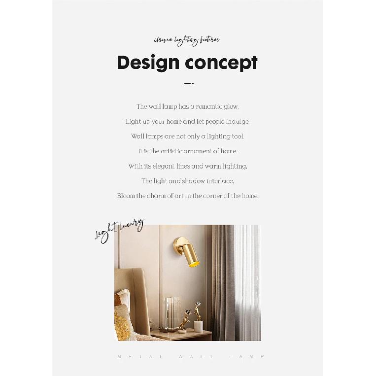 Long Ye LED Wall Light Spotlight Reading Light Bedside Lamp Modern Indoor Lighting LED Lights Adjustable Wall Lamps 5W HomeDecor