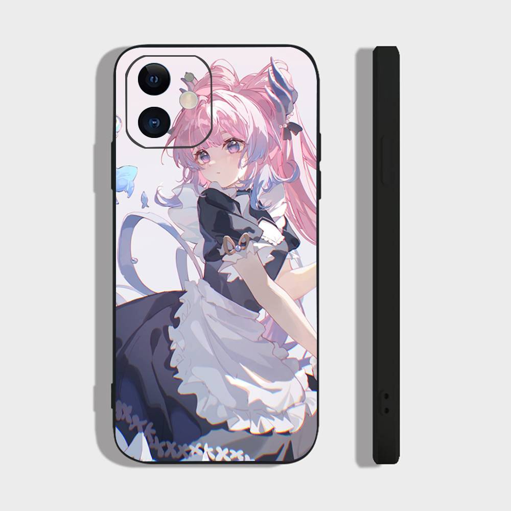 Sangonomiya Kokomi Genshin I-Impact Anime Phone Case For IPhone 17 Air 16 15 14 13 Pro Max 11 12 Black Silicone Cover