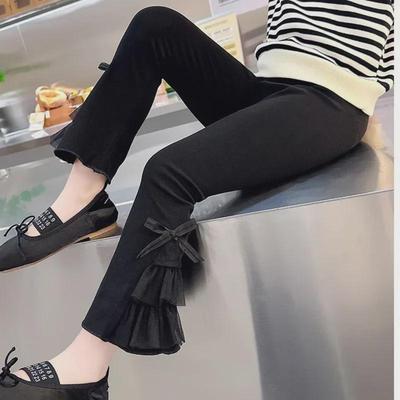 Girls' Cake Bell Bottom Pants - 2024 Korean Spring/Autumn Leggings