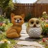 American Style Solar Animal Garden Ornament - Resin Outdoor Courtyard Decoration Lamp