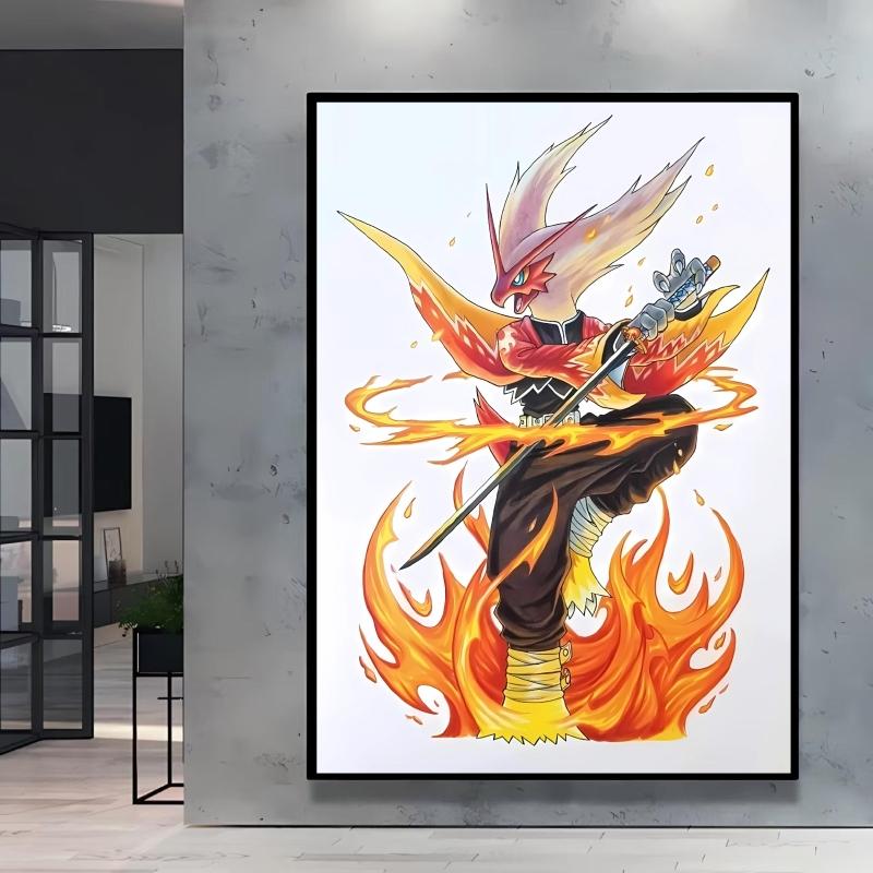 Canvas HD Prints Pokemon Blaziken Cartoon Character Images Modern Living Room Home Decor Aesthetic Poster Classic Children Gifts
