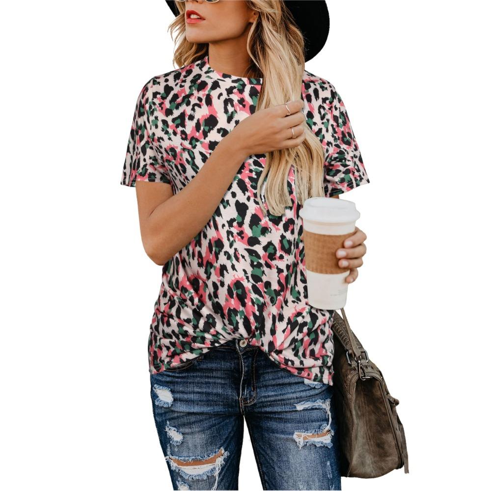 Summer Cute Leopard T-Shirts 3D Print Women O-Neck Short Sleeve T Shirt Streetwear Harajuku Tees Basic Tops Female Clothing