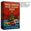 Social Vehicle Advent Calendar 24 Days Acrylic Ornament for Christmas Tree Decor Countdown Decoration for Kids Car Enthusiasts