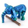 14.5cm Random Gradient 3D Printed Elephant Statue DIY Craft Animal Figurine with Movable Joint Elephant Ornament Tabletop Decor