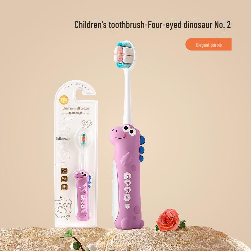 Baby Soft Children's Toothbrush - Cute Cartoon Dinosaur Design for Infants and Toddlers