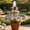 Koper Verweerd Tuinkunst 3 Stuks Rustiek Metaal Calla Lelie Paal Vintage Bloem Buiten Tuin voor Terras Gazon Achtertuin Plantenbakken Bedden Decoratie