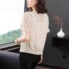2023 Women's Plus Size Chiffon Blouse: Short Sleeve, Round Neck, Fashionable Printed Summer Top for Mom