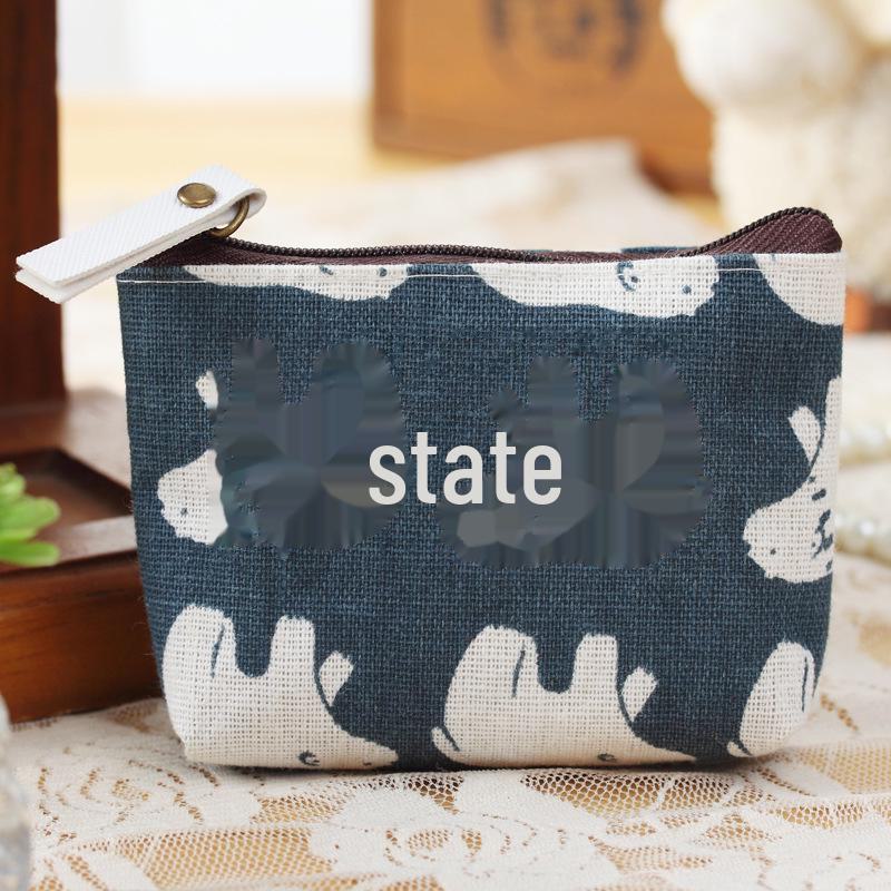 

Сумка из хлопка и льна в стиле ретро в корейском стиле для монет и карточек с мультяшным рисунком