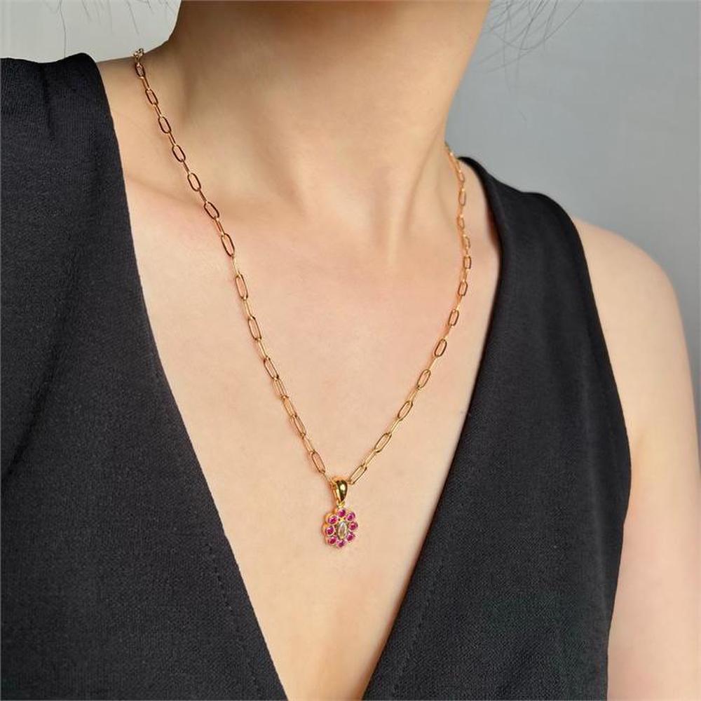 [Pretty] Zirconia Cubic 24K Gold-Plated Necklace (S9035805)