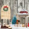 Christmas Girl Fairy Doors Christmas Santa Miniatures Furniture Wooden Gnome Accessories Decoration For Holiday Family Wall