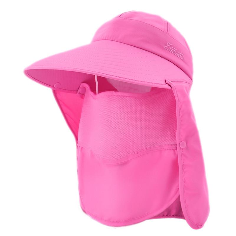 Sun Protection Hat For Women With Wide Brim Foldable Cotton Summer Outdoor Travel Sunshade Cap