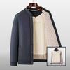 Men's Stand-Up Collar Velvet Cotton Winter Jacket - Thickened Outerwear for Father