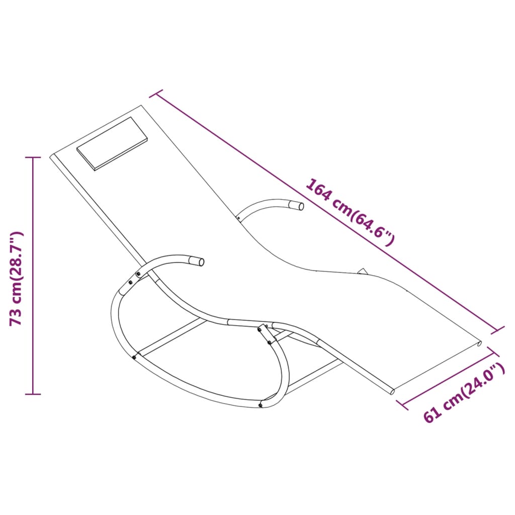 Black Swing Lounger Steel and Textilene