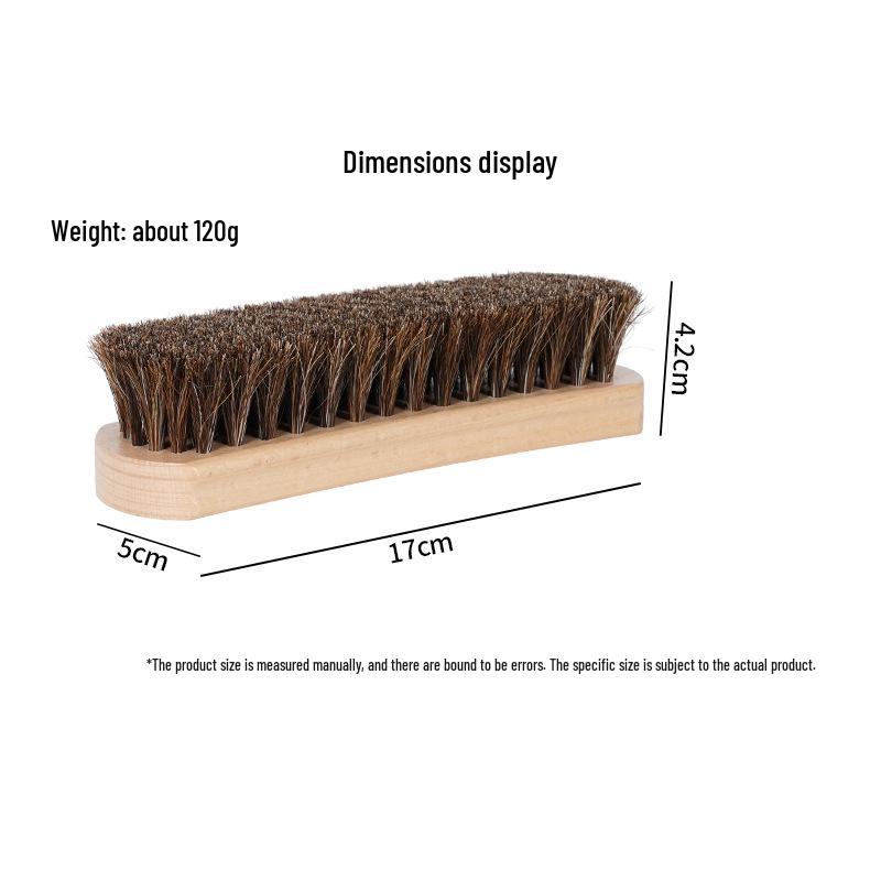 Beech Wood Horsehair Shoe Brush for Leather Care - Soft Bristles
