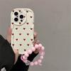 Black Dots Heart Cover For Reno 15 Pro 14 13 14f 13f 12f OPPO A6 A5 PRO A79 A58 A78 Reno 8T Love Bow Chain Case Silicone
