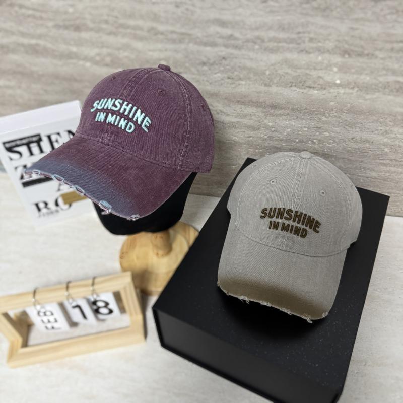 Early autumn new cap retro washed old gradual change color show face small cowboy baseball cap women
