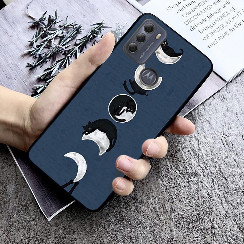 

Moon Cat Phone Case For Motorola Moto G85 G55 G05 G14 G75 G31 G50 G10 G20 G30 G60 G13 G32 G84 G54 G53 G72 G24 Power Moto G05