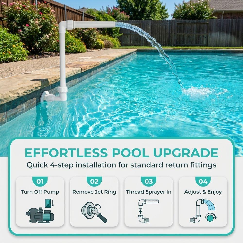 Compact Pool Waterfall Fountain PVC Material Waterfall Sprinkler Durable Pool Fountain Sprayer